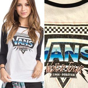 Vans World Tour 1966-Forever Off The Wall baseball raglan 3/4 sleeve t-shirt SzM